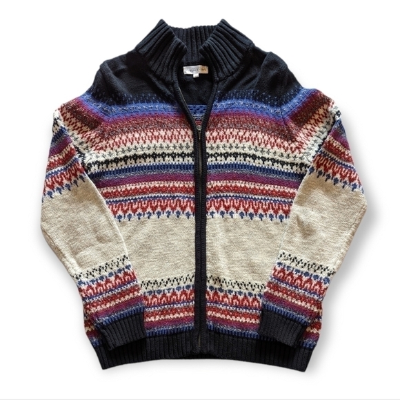 Northern reflections fair isle style zip cardigan size S - Picture 1 of 6